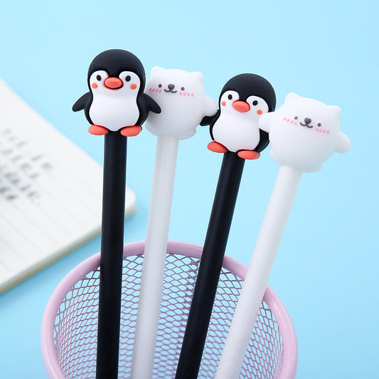 Cartoon Penguin Silicone Gel Pen🩶🐧🤍🐻