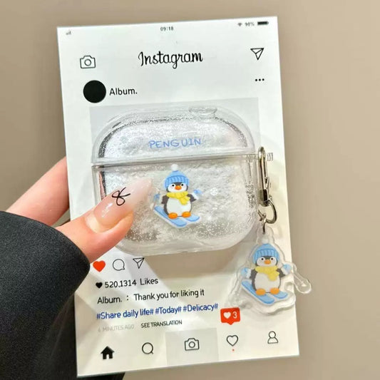 Ski Penguin Pendant Headset Protective Cover AirPods ❄️🏂